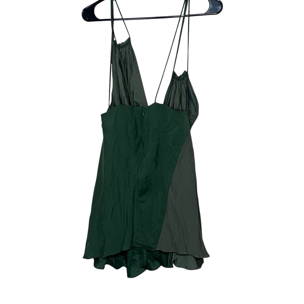 Green Patchwork Asymmetrical Mini Dress Cocktail … - image 6